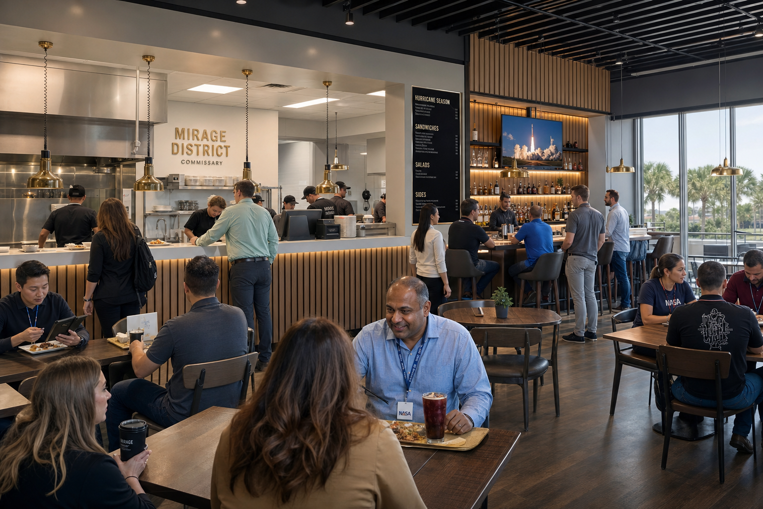 Chefs prepping in the Mirage commissary — the line founders share