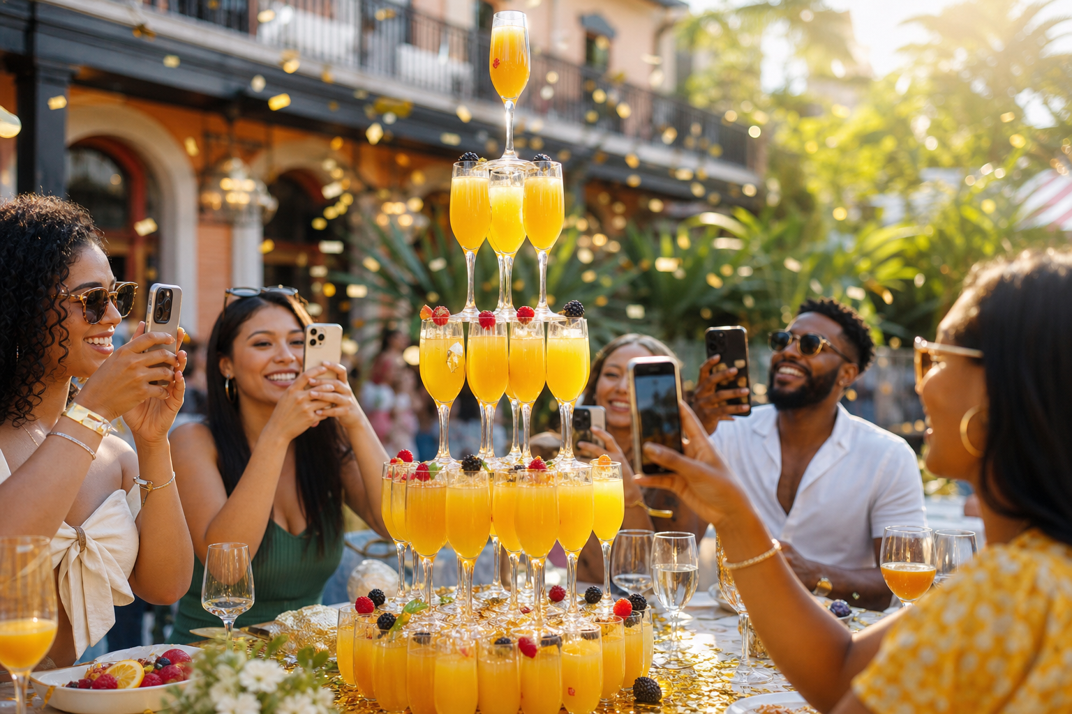 Brunch mimosa tower — Instagram moment at Mirage District
